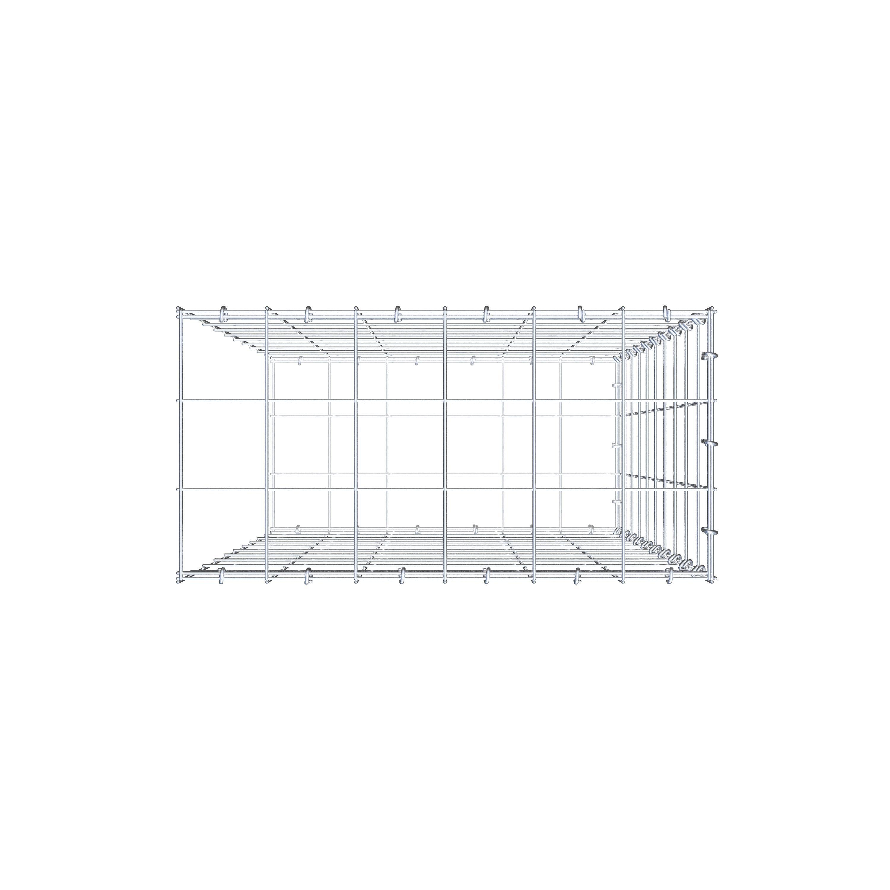 Gavión para alargar en acero galvanizado 100x60x30cm (LxAxP), malla 10 x 10cm, Anillo en C, sin rejilla frontal - 5