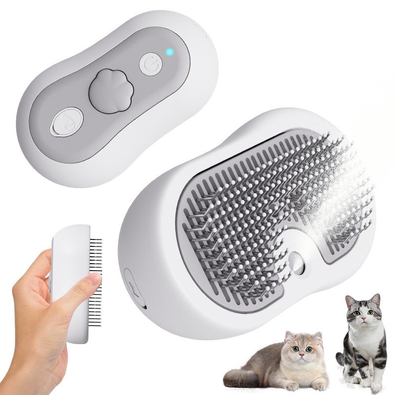Brosse à Vapeur Pour Chats Et Chiens - Rechargeable USB, Auto-nettoyante - Enlève Poils Morts Et Saleté - 34 Ml