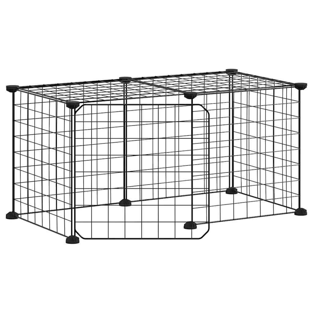 Merlin Cage Cage pour animaux de compagnie à 8 panneaux avec porte en acier noir 35 ...