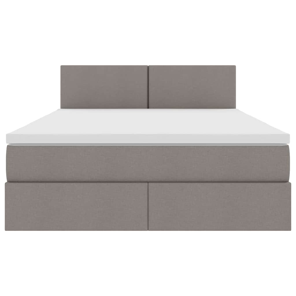 Lit avec rangement et matelas taupe 140 x 200 cm velours - 7