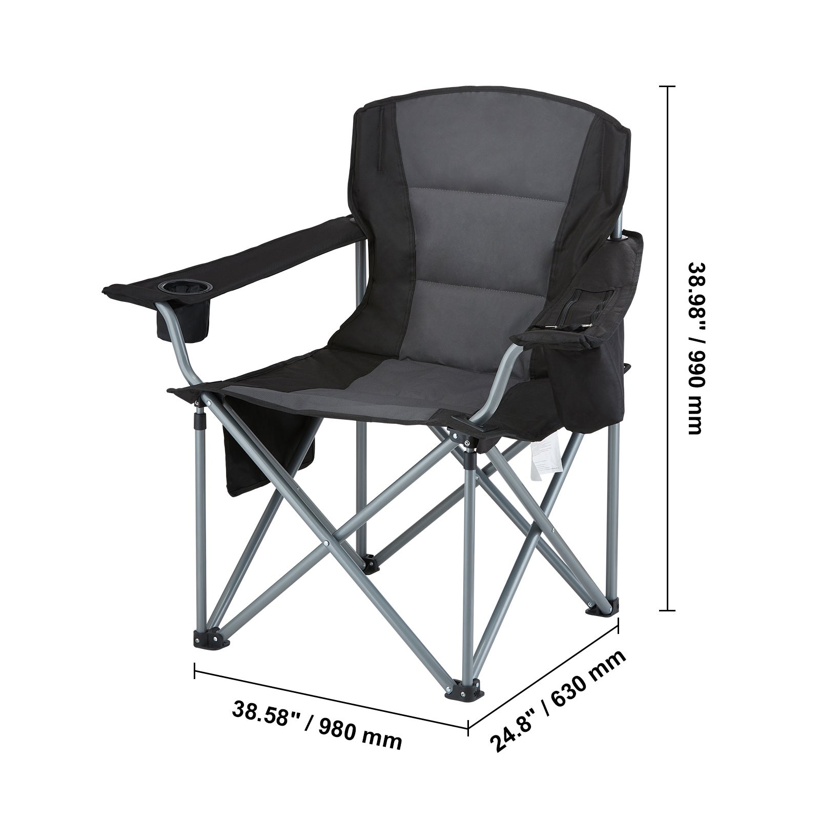Chaise de camping pliante pour adultes,SucceBuy chaise quadruple portable robuste avec support lombaire,accoudoirs rembourrés,idéale pour la plage - 2