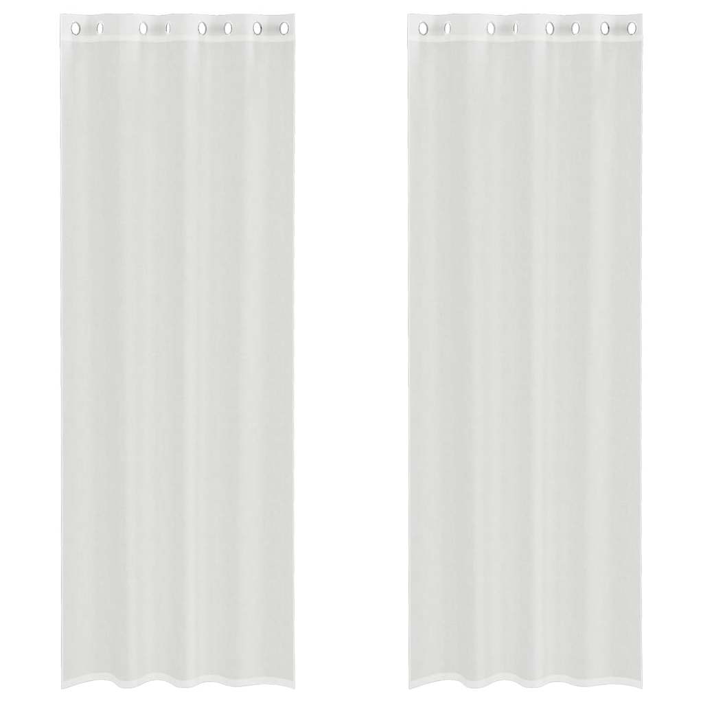 Tende in Voile con Occhielli 2 pz Bianco vidaXL - 2