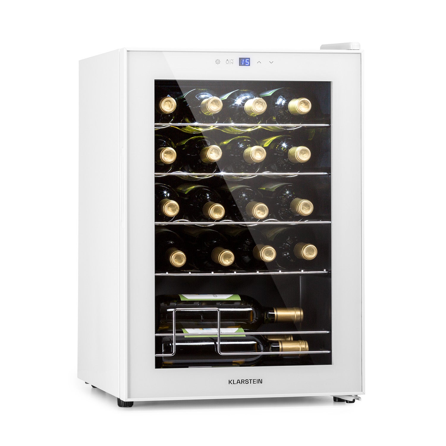 Cave à Vin Réfrigérée 46L - 18 Bouteilles - Panneau Tactile LED - Température 8-18°C - Porte En Verre - 2