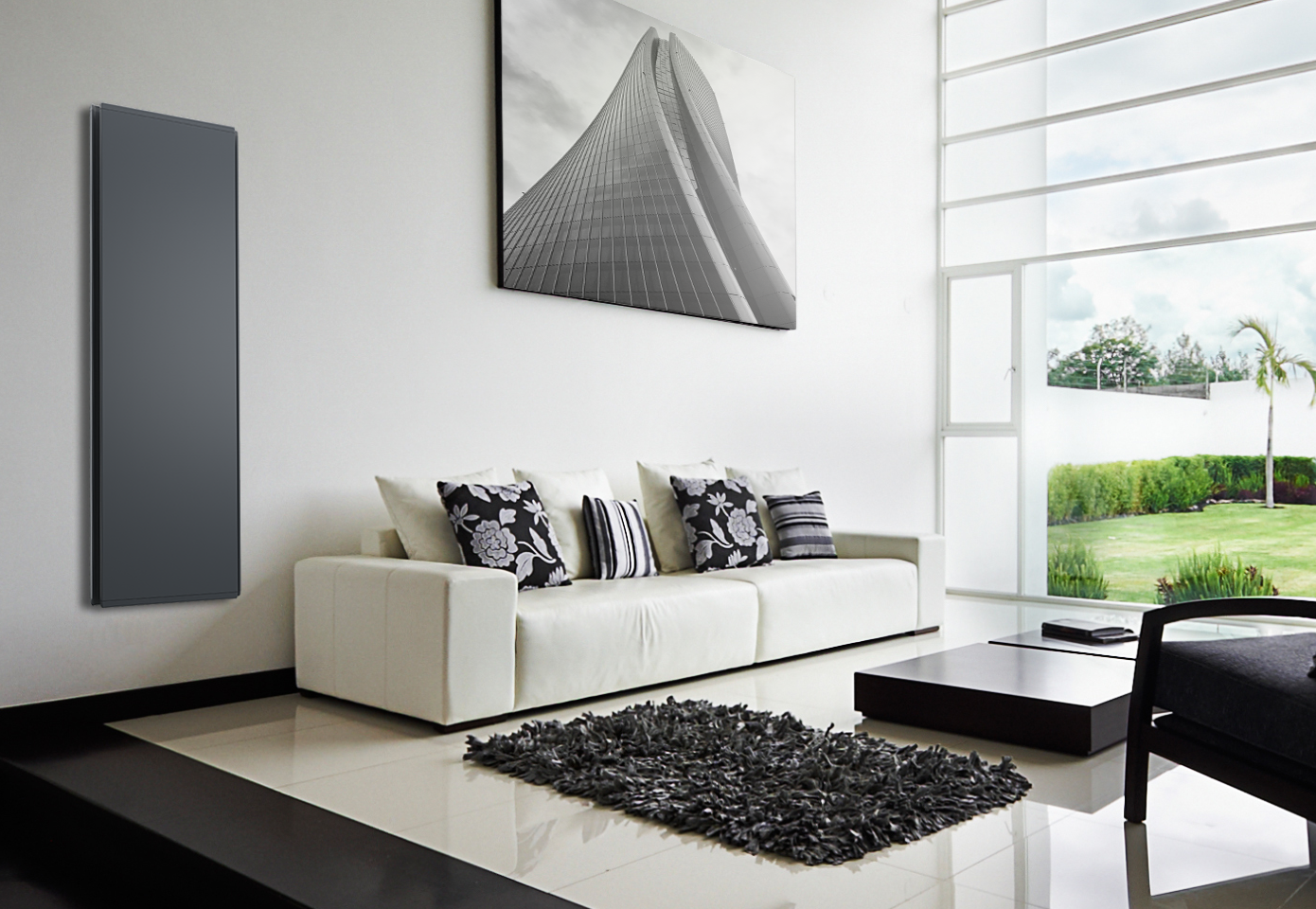 Radiateur électrique vertical 180 x 45 cm anthracite Radialight ICON ICO20111 - Noir mat - 4