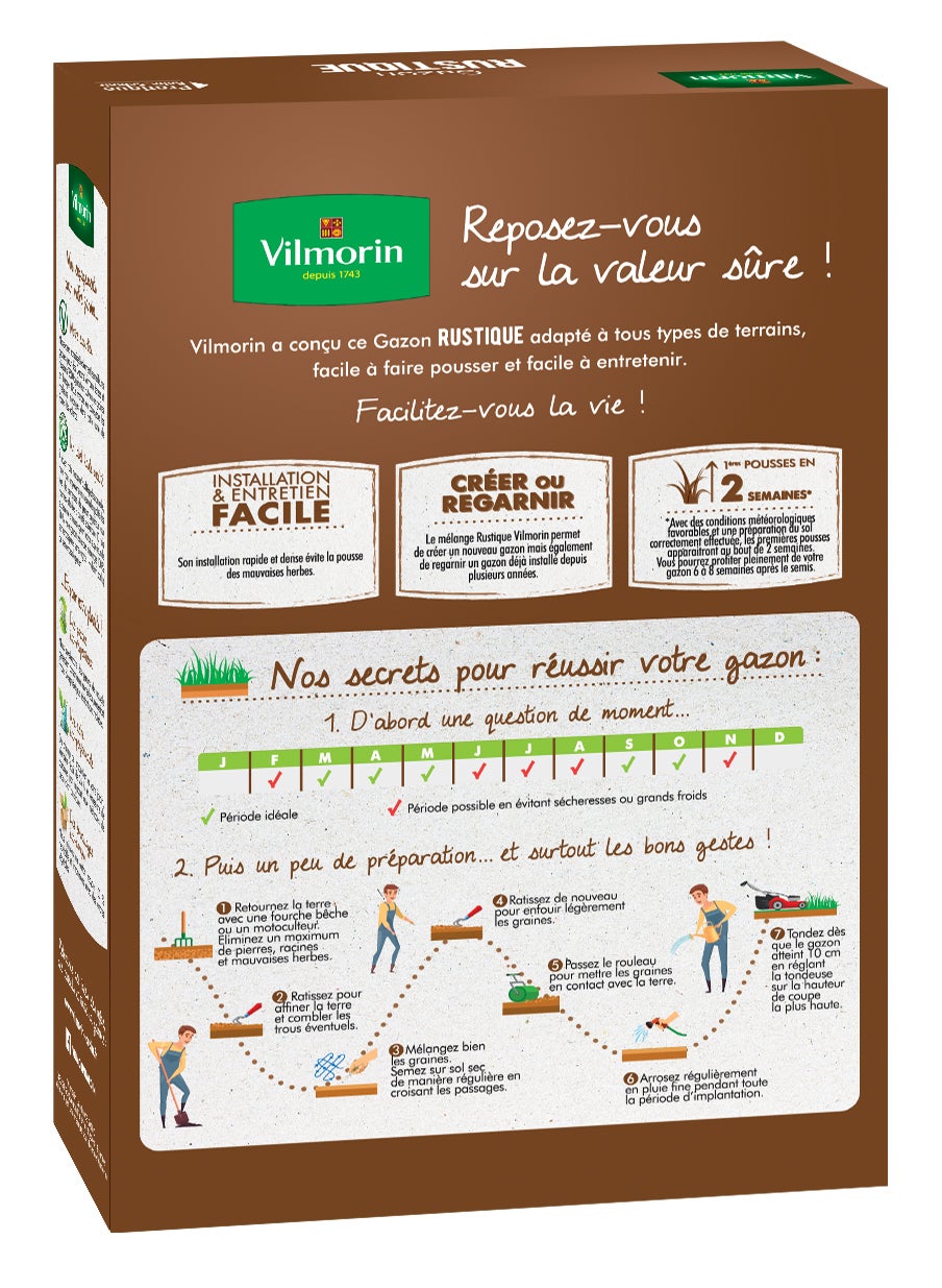 Pelouse Tropicale - Cynodon Dactylon - 500 g + Gazon Rustique - 250 g - 4