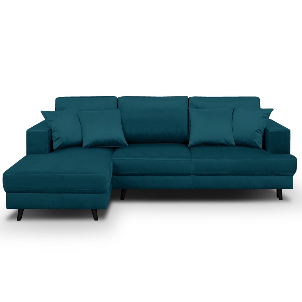 Canape D Angle Convertible Bleu Canard