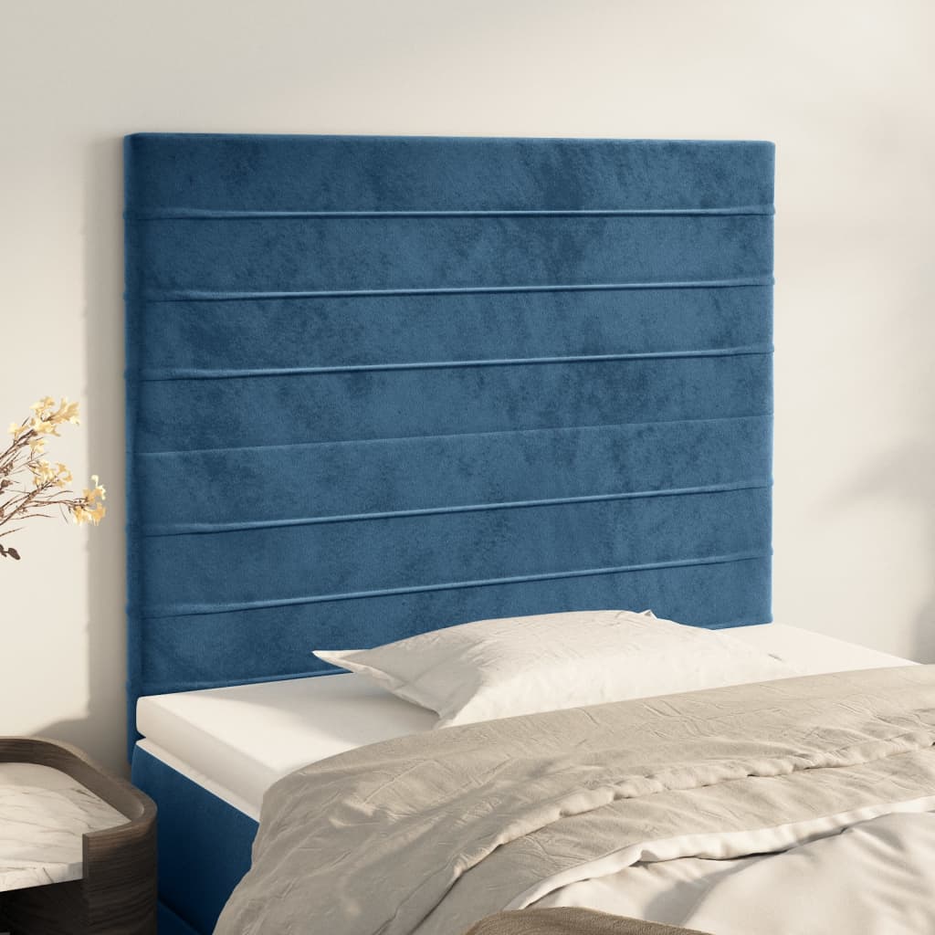 Testiere 2 unità velluto blu scuro 90x5x78/88 cm - COMFORTXL | Leroy Merlin