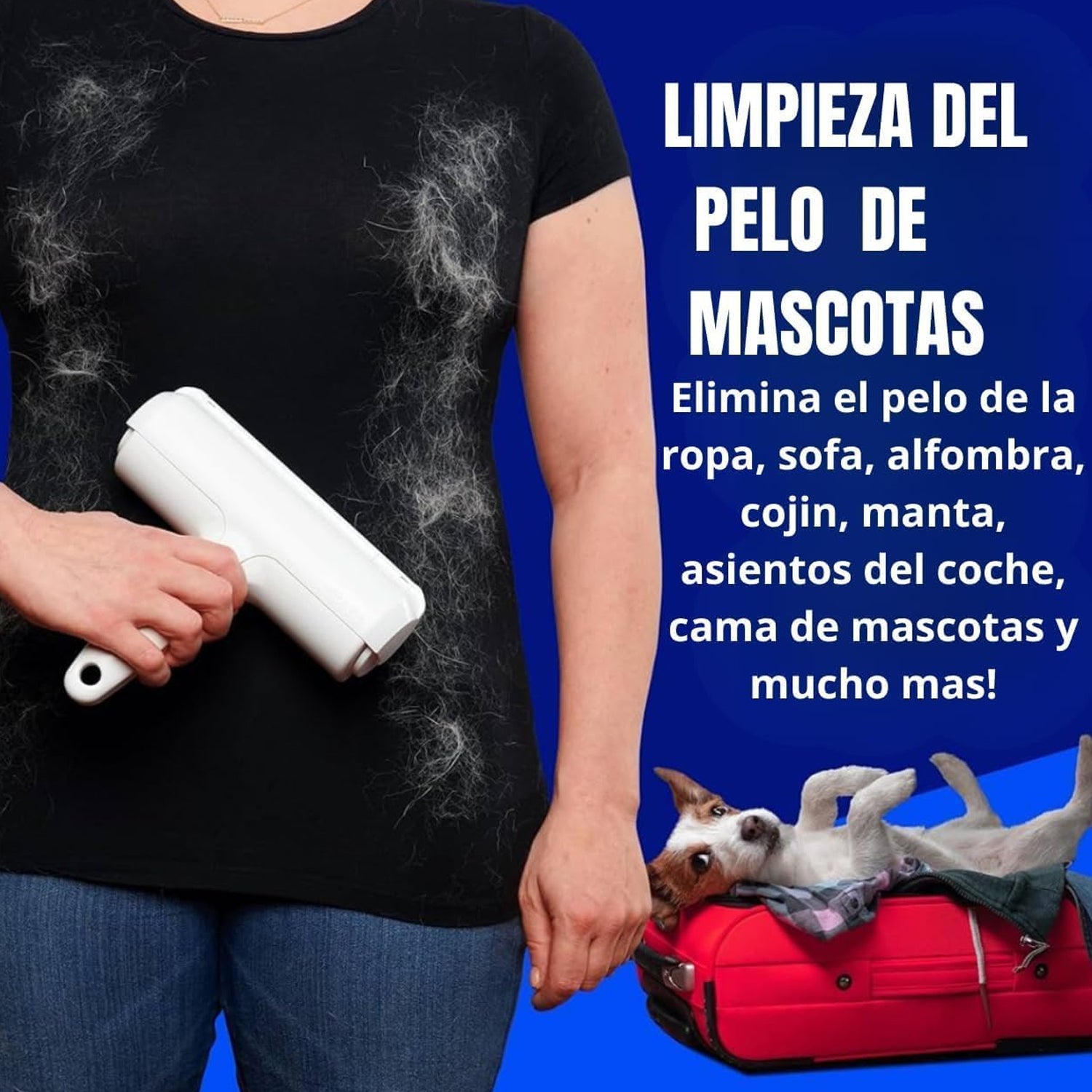 MR. GOODSY® Quitapelos y rodillos para mascotas, Cepillo de limpieza removedor de pelaje para gatos y perros - 5