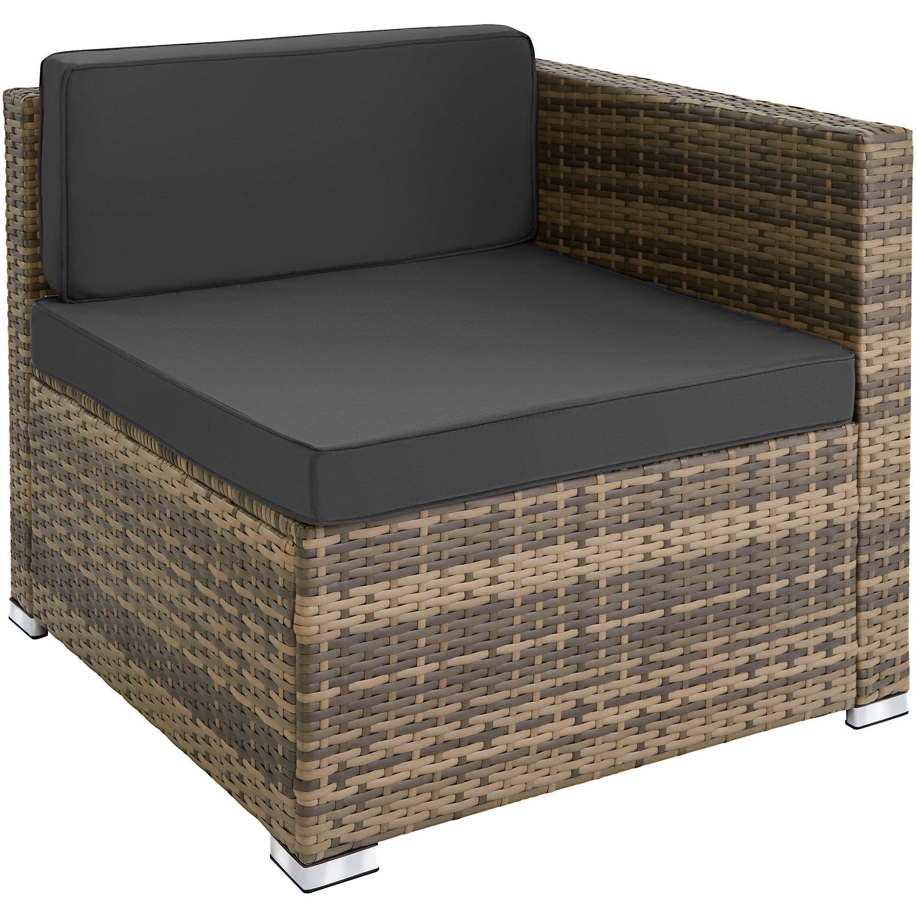 Salon de jardin en résine tressée et acier 5 places avec coffre de rangement résistant aux UV TECTAKE - 4