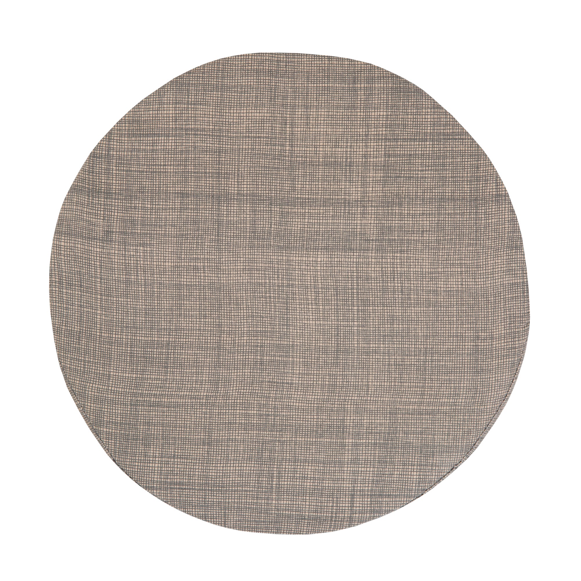 Poduszka na taboret okrągła beżowa w kratkę 30 × 30 cm PATIO