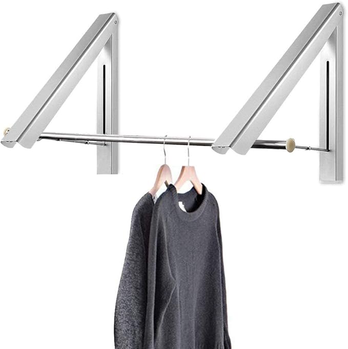 Wysuwana aluminiowa suszarka do ubrań montowana na ścianie - Na płaszcze, koszule - Curious Fish