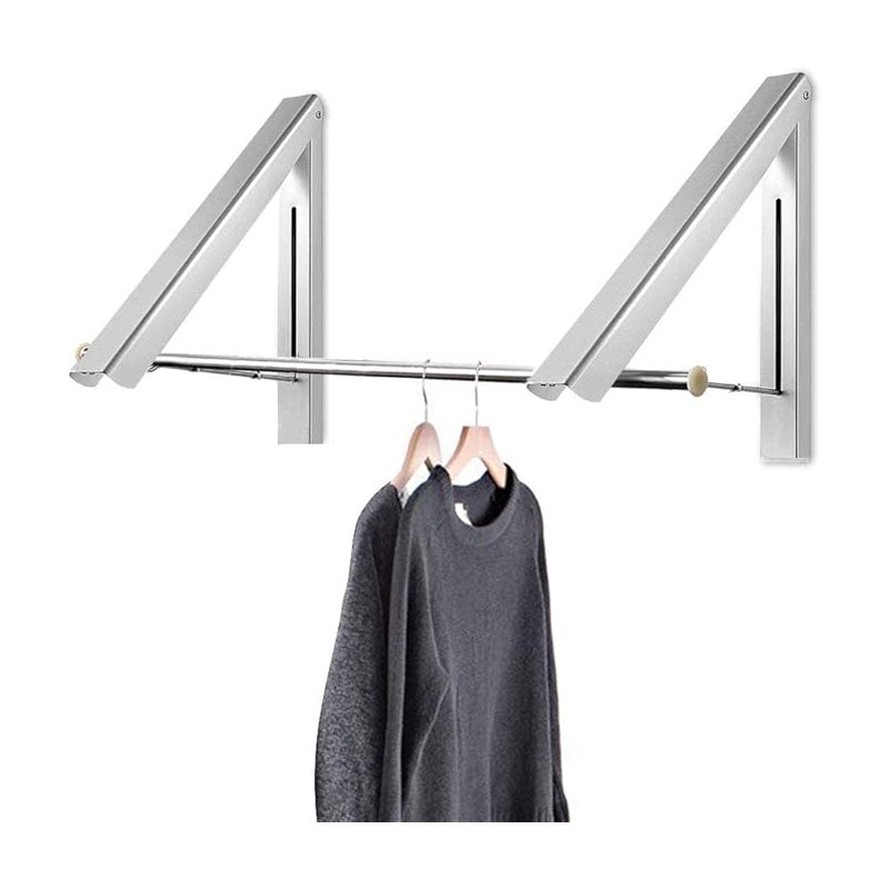 Wysuwana aluminiowa suszarka do ubrań montowana na ścianie - Na płaszcze, koszule - Curious Fish