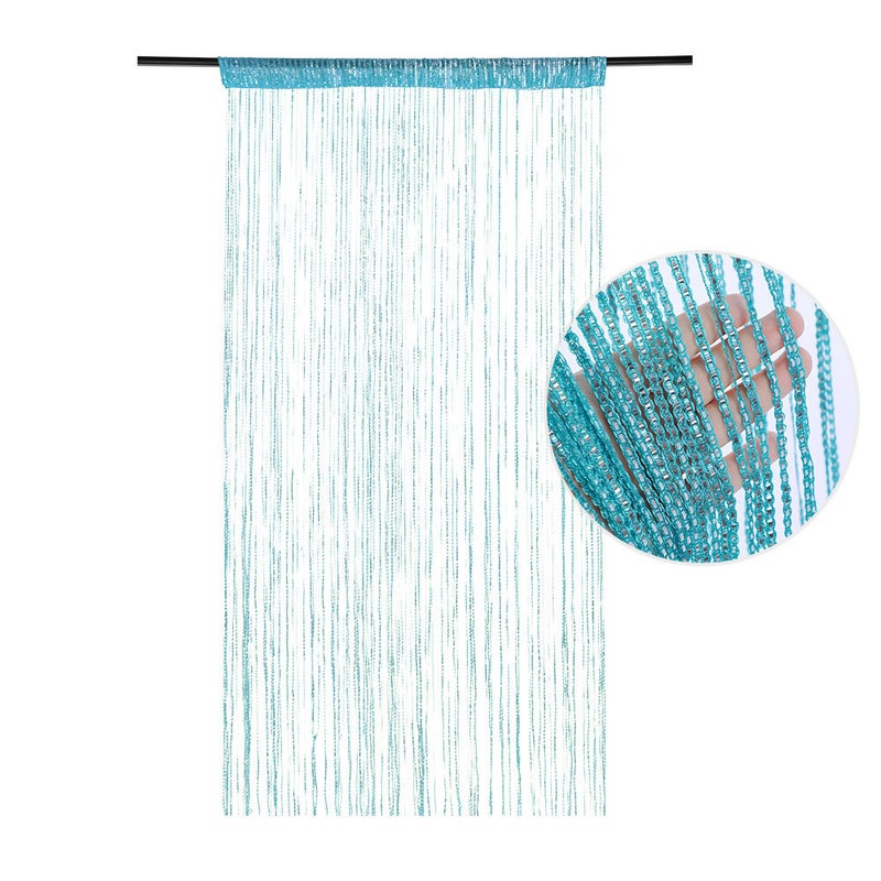 Dekoracja ścienna z cekinami, drzwi ekranowe, pokój z frędzlami, 100 x 200 cm, lodowoniebieski