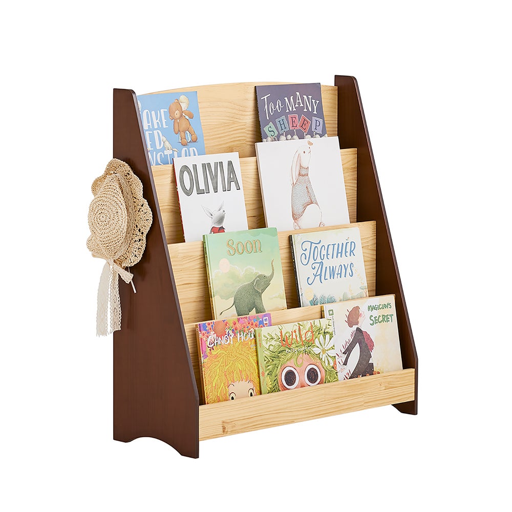 SoBuy Biblioteczka Dziecięca Montessori 3 Poziomy z Koszami 80x40x80 cm Biały KMB119-W