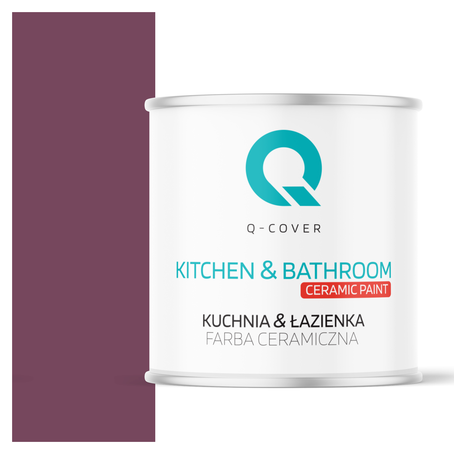 Farba Ceramiczna Kuchnia &amp; Łazienka Q-Cover Bordowy H2809 Głęboki Mat 2L