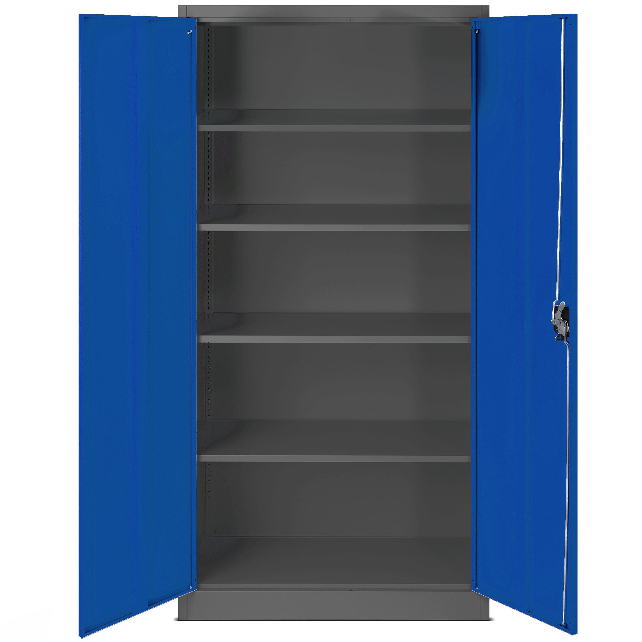 Armoire de Bureau de Rangement Métallique 4 étagères réglables 195 cm x 90 cm x 40 cm Anthracite-Bleu - 4
