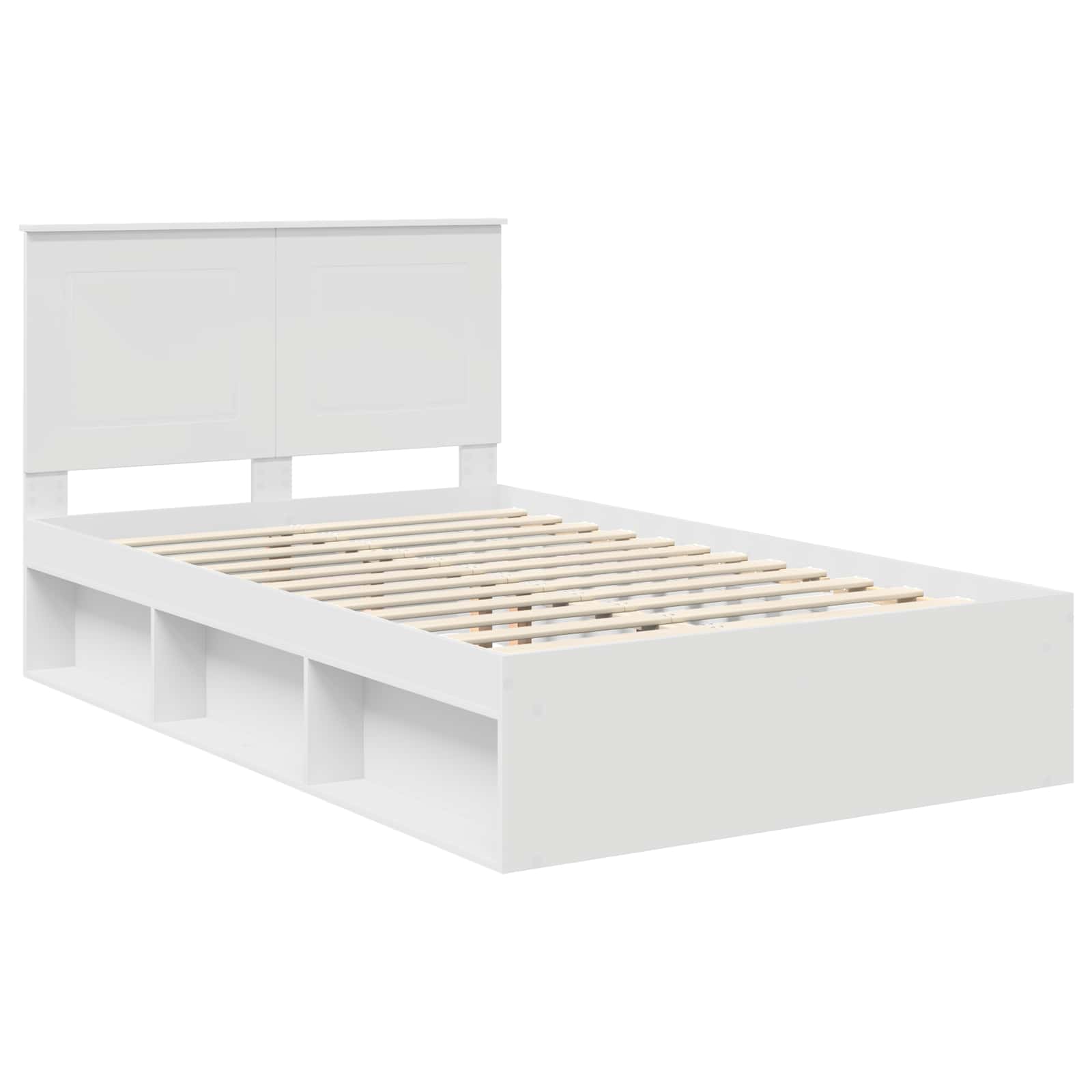 Cadre de lit Blanc 120 x 190 cm Bois de pin massif - 4