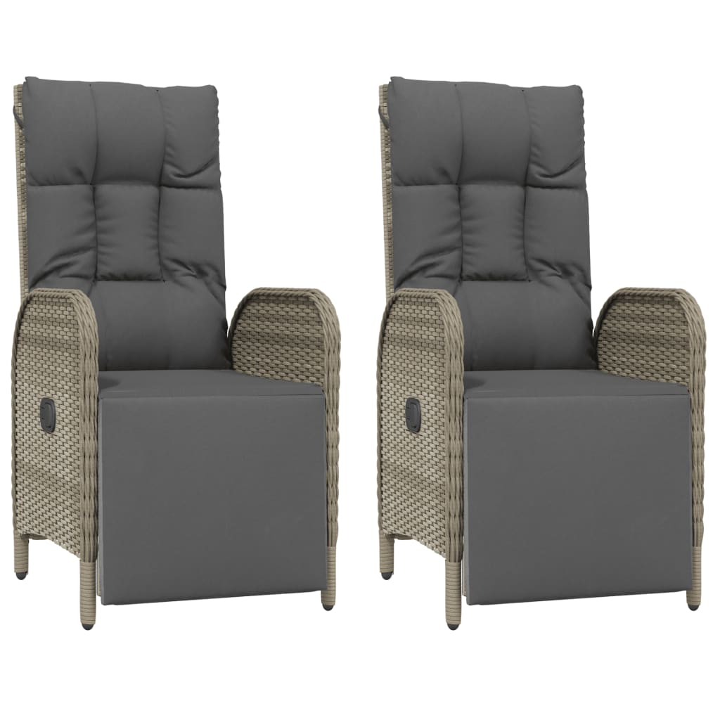 Maison Exclusive - Set da Pranzo da Giardino 7 pz con Cuscini in Polyrattan Grigio - 5