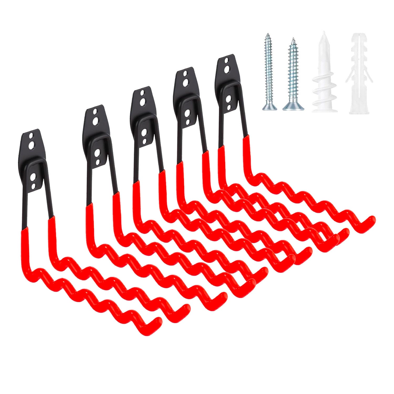 Ganci Da Garage 2 Pezzi - Porta Bici, Attrezzi, Fino A 80kg - Acciaio Carbonio Con Rivestimento Gomma - Foto 2