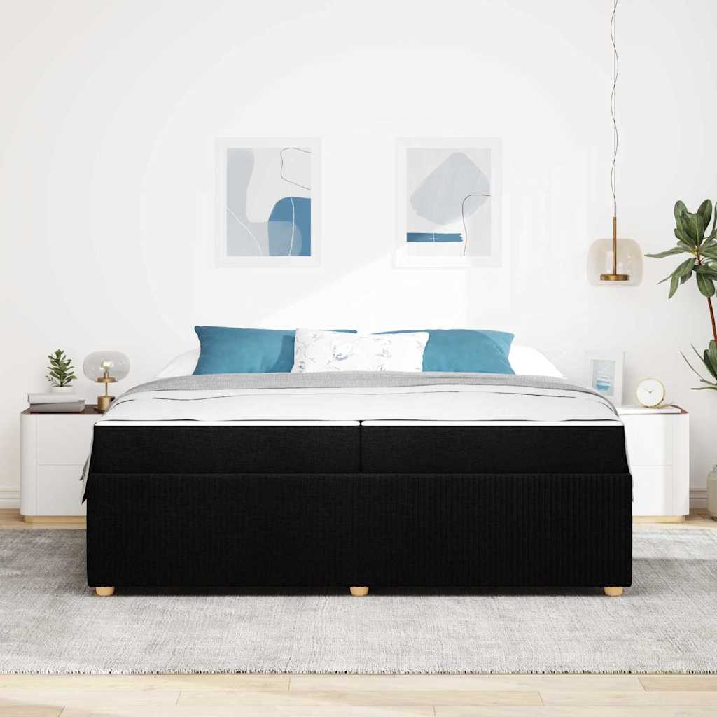 Cadre de lit noir en tissu, 200 × 200 cm - 3