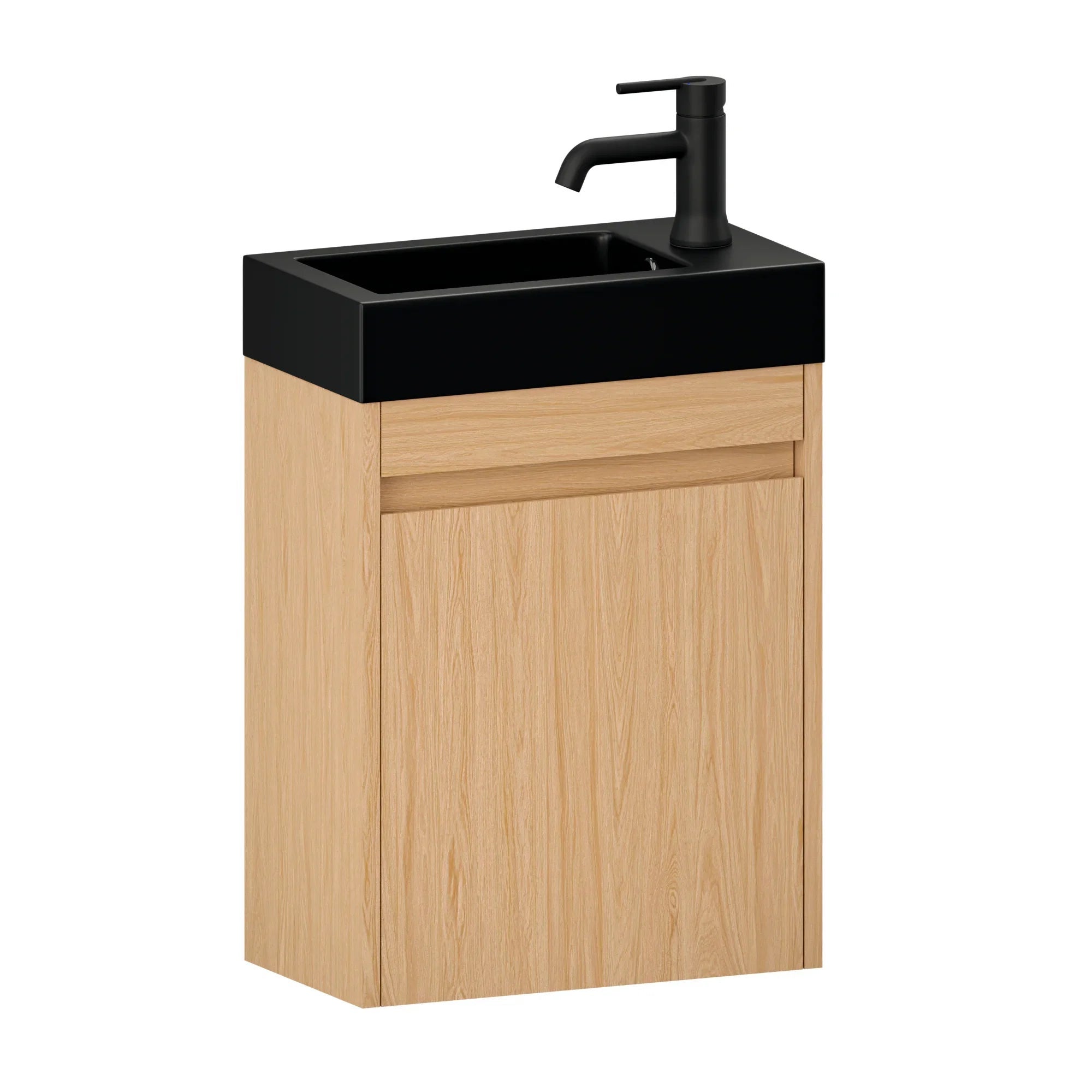 Mirlux Meuble vasque Elen – 40 cm – Chêne clair – Vasque noire incluse - 3