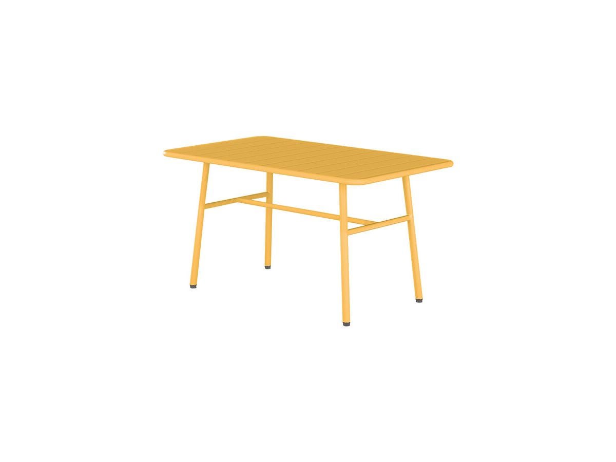 Stolik kawowy ogrodowy z metalu - Żółty musztardowy - MIRMANDE marki MYLIA