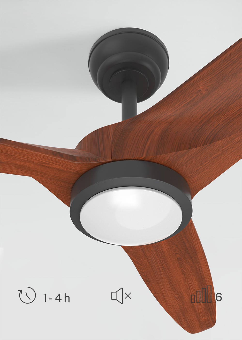 CREATE - WIND CENTURY L - Ventilateur de plafond 40W silencieux Ø152 cm 100% bois avec eclaraige sans wifi - 4