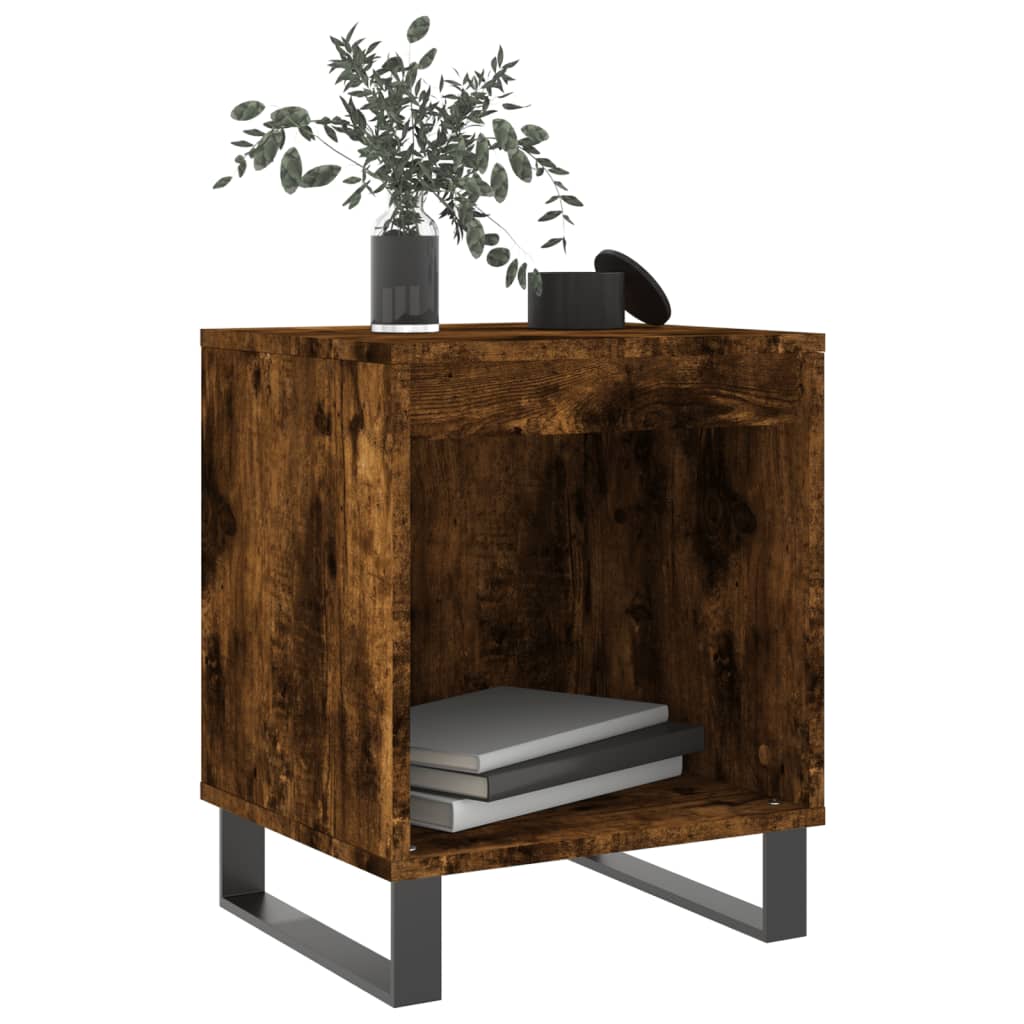 Table de chevet chêne fumé 40x35x50 cm bois d’ingénierie - 2