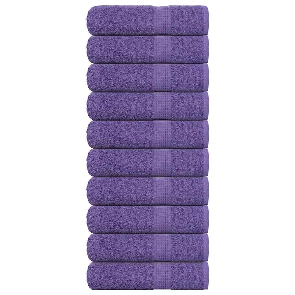 Serviettes de douche 10 pcs | Serviettes de bain violet 70x140cm 360 g/m² 100% coton CFW628699 - 2