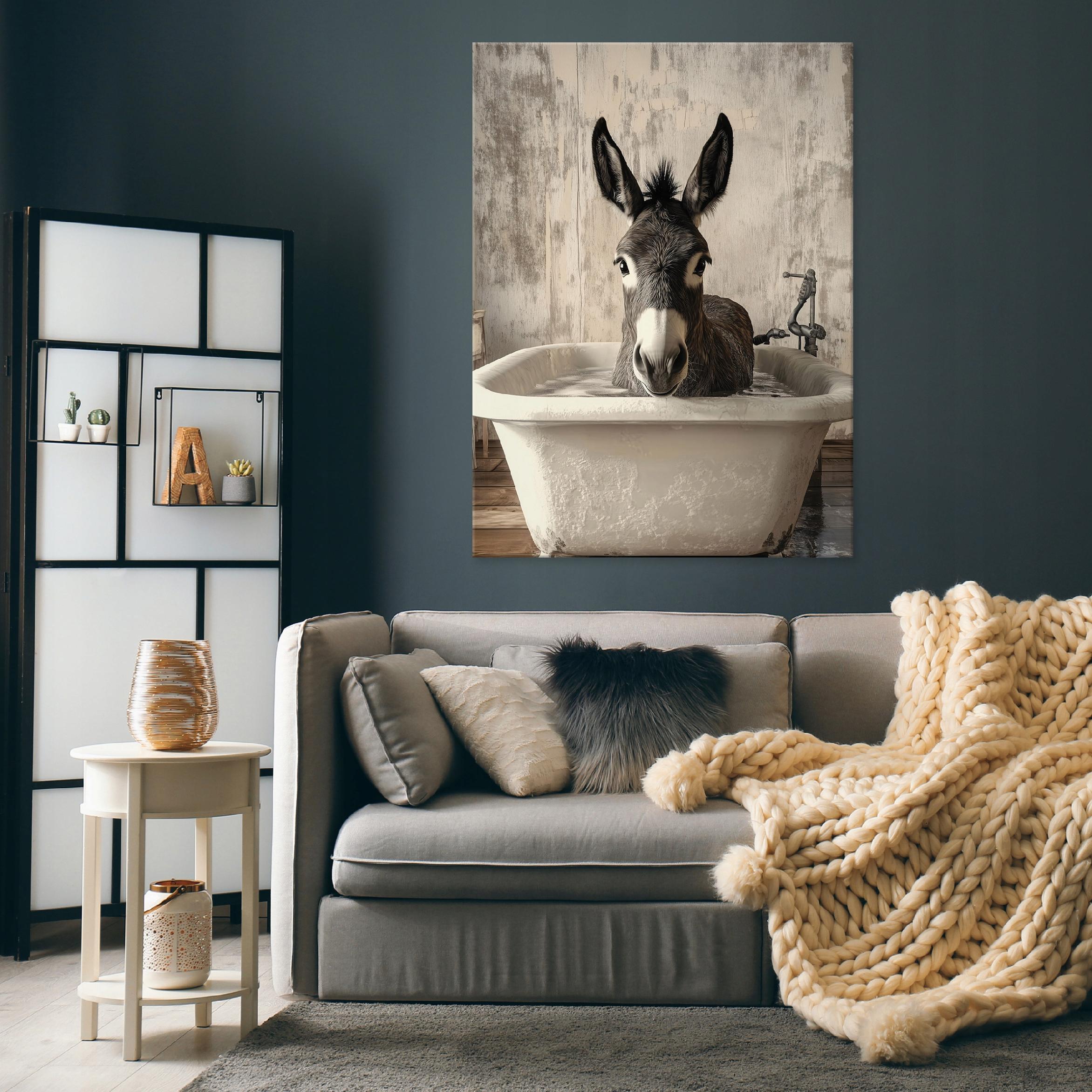 Tableau decoratif abstrait animaux moderne 100x70 cm xxl Impression sur toile décoration murale intissée pour salle de bain - 2