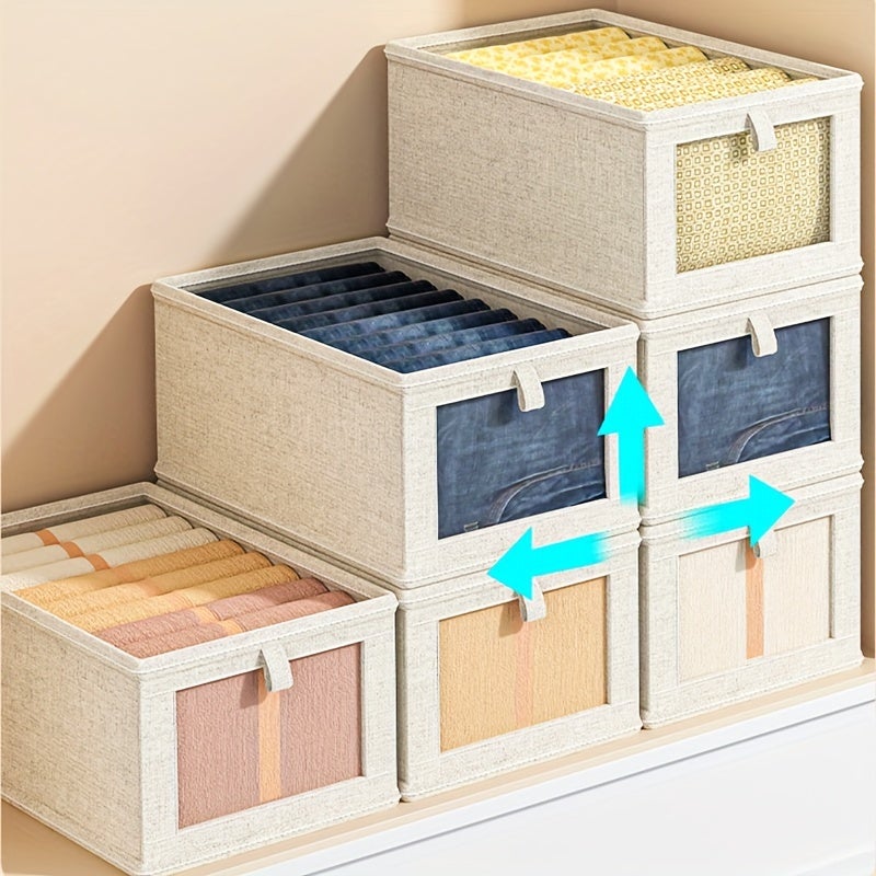 2 pçs caixa de armazenamento de roupas dobrável calças caixa de armazenamento economia de espaço organização doméstica - 4