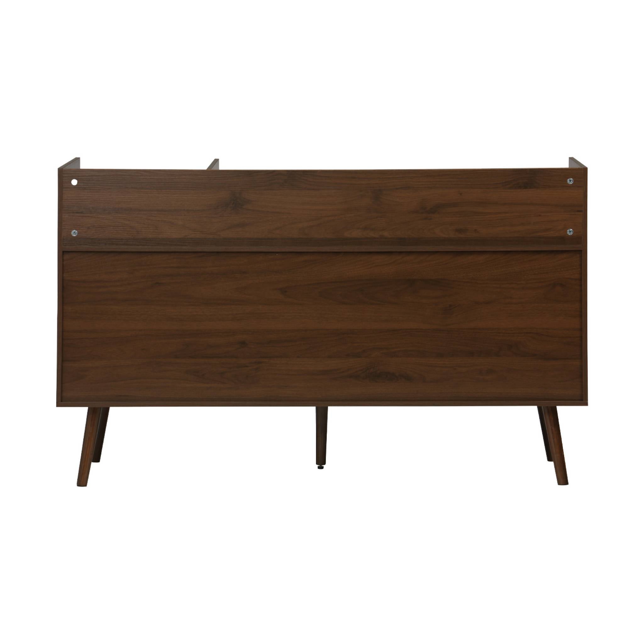 Mueble de vinilos XL vintage efecto madera oscura, 130cm, Nepal, Madera oscura, 130x50x80 cm - 6