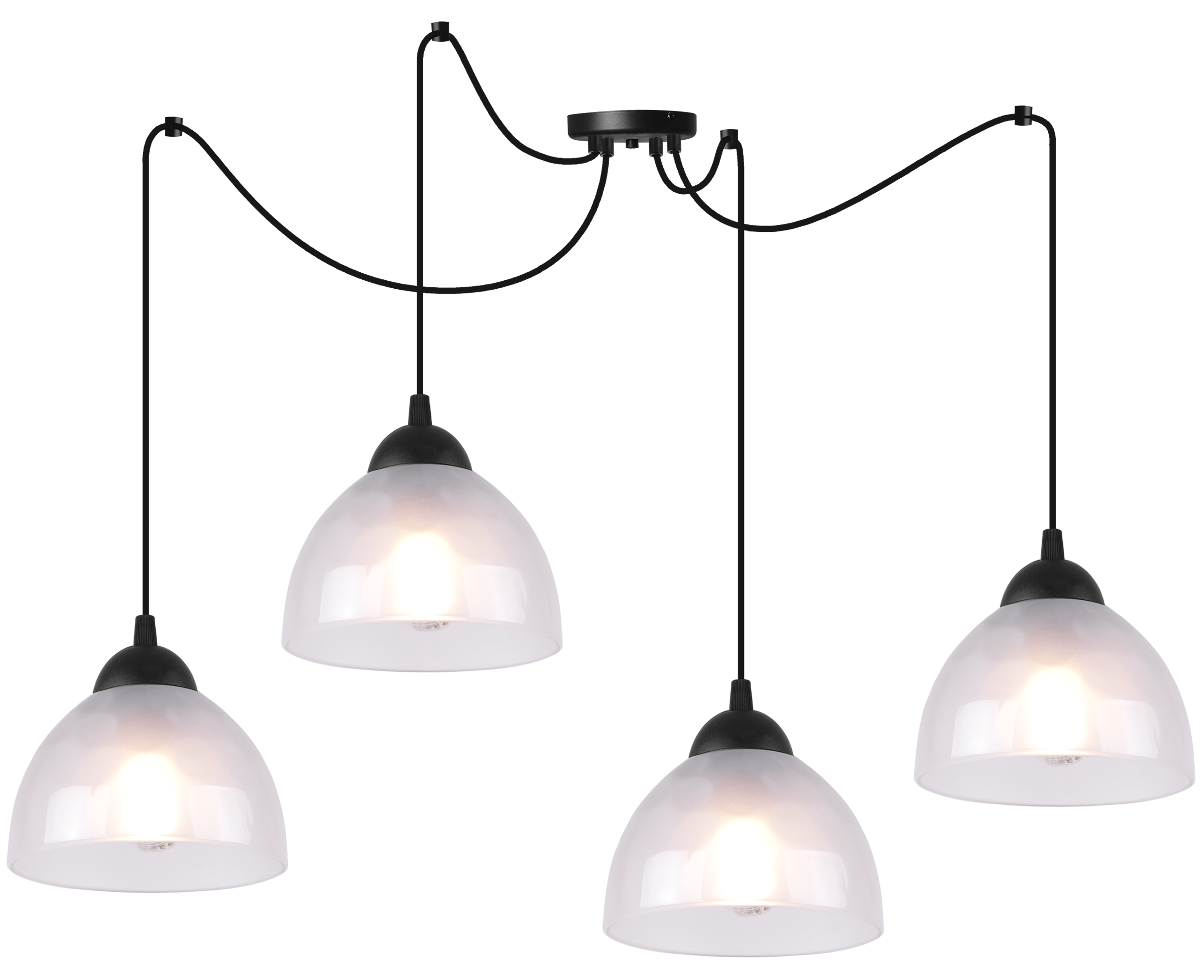 Lampa sufitowa wisząca Venice pająk classic 4xE27 klosz półokrągły biały Light Home LH