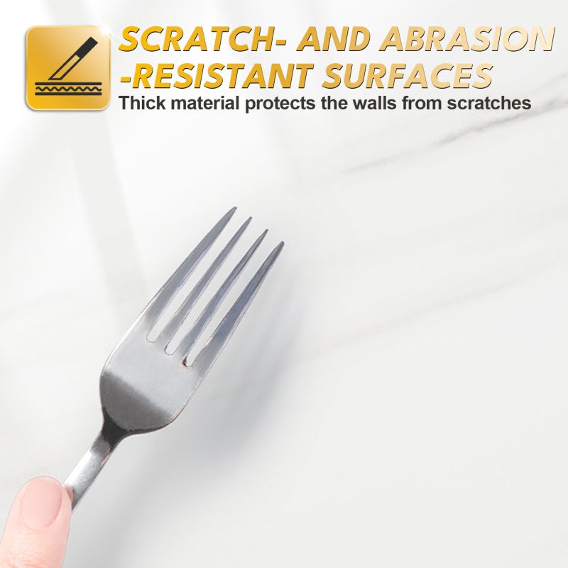 10 Pièces Autocollants pour carrelage, papier peint auto-adhésif en PET imperméable, résistant à l'huile,blanc - 5