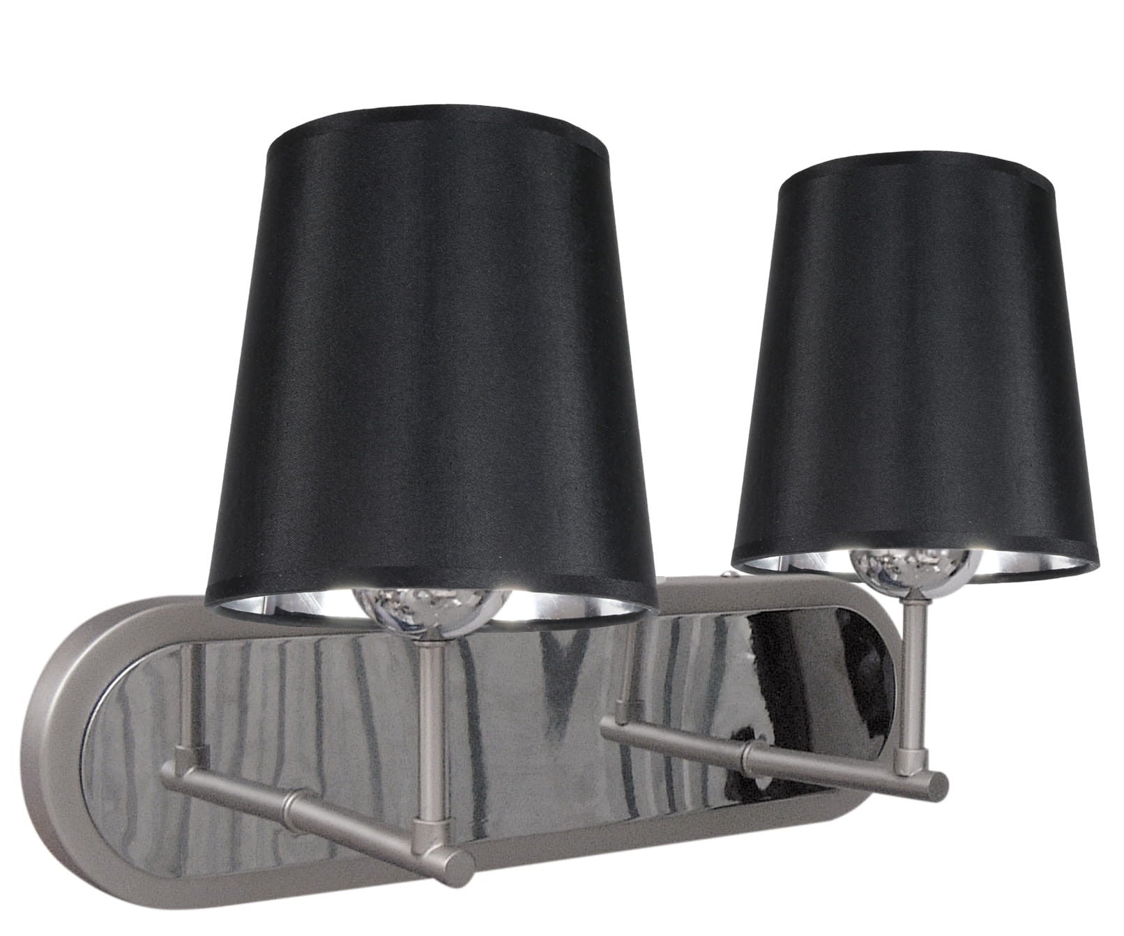 Kinkiet ścienny Milonga chromowany czarny-srebrny 2xE27x60W wym: 30 x 40 x 20 cm tkanina IP20 Candellux