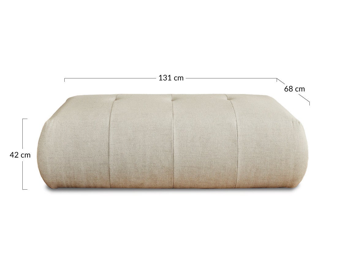 Pouf en tissu 131*68*42 cm beige - ONYX - Best Mobilier - 5