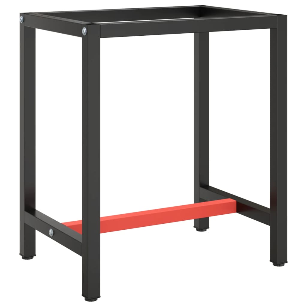 Estrutura de bancada em metal preto e vermelho fosco 70x50x79cm - 2