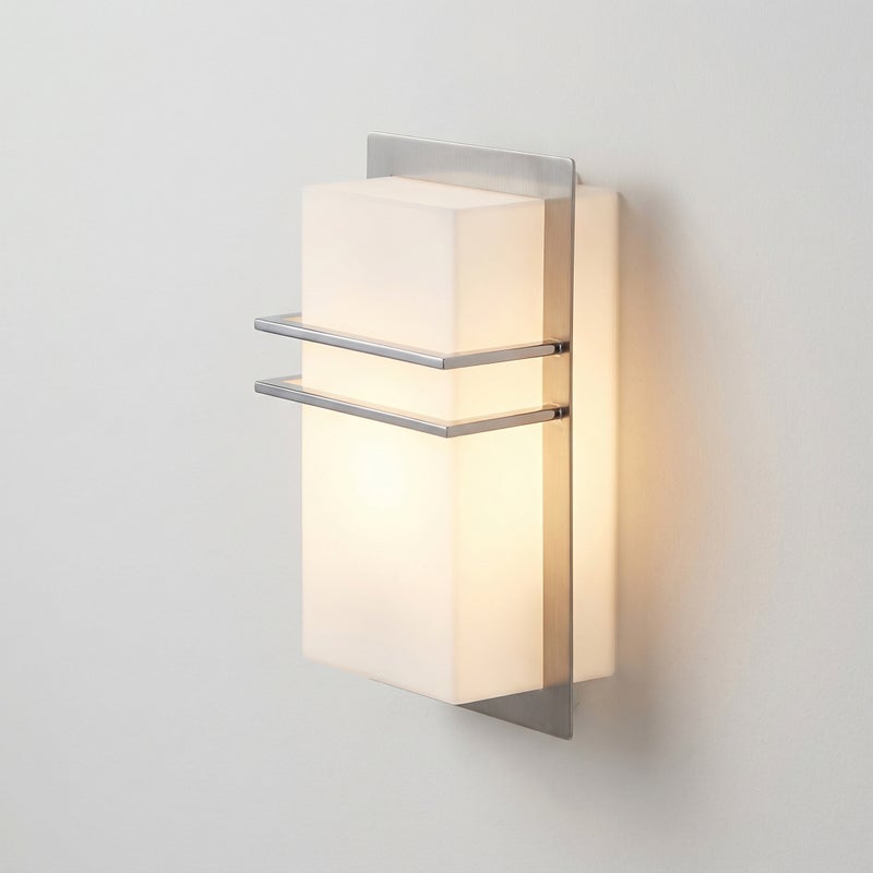 Kinkiet zewnętrzny Seattle chrom satynowany-biały 1xE27x11W wym:26,6x15,6x10cm IP44 Rabalux