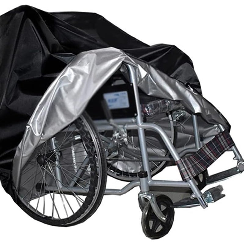 Pokrowiec przeciwdeszczowy na wózek inwalidzki, pokrowiec ochronny na wózek inwalidzki wykonany z wodoodpornej i pyłoszczelnej tkaniny Oxford, pokrow