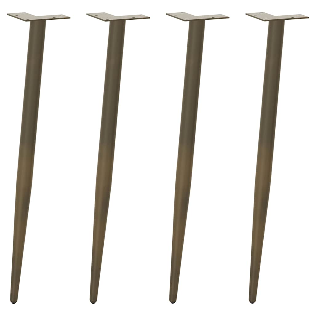 Nogi do stołu konsolowego w kształcie stożka 4 szt. Naturalna stal 72-73 cm Stal vidaXL