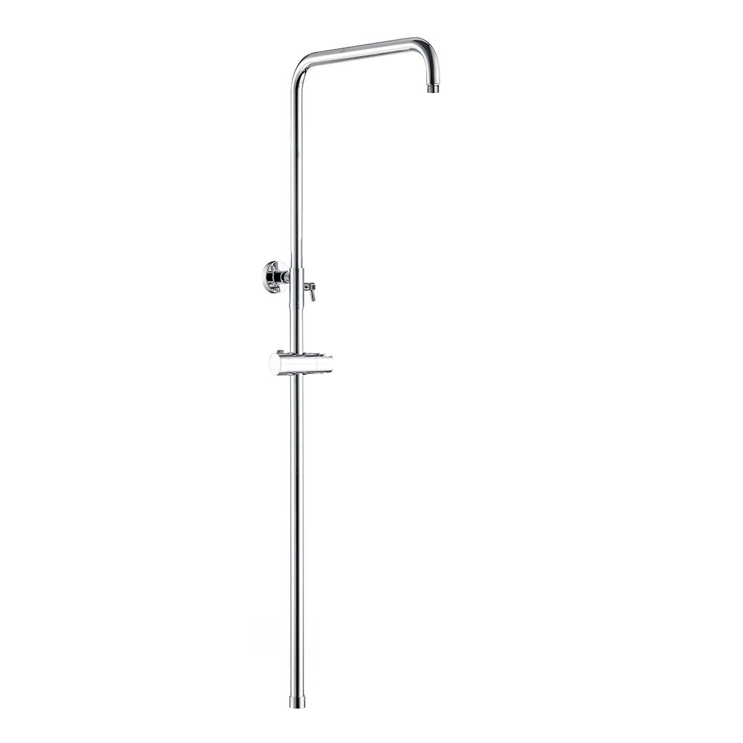 Valaz Barra de ducha monomando redonda ajustable hasta 120CM cromada - Serie Ebro - 20cm - 6