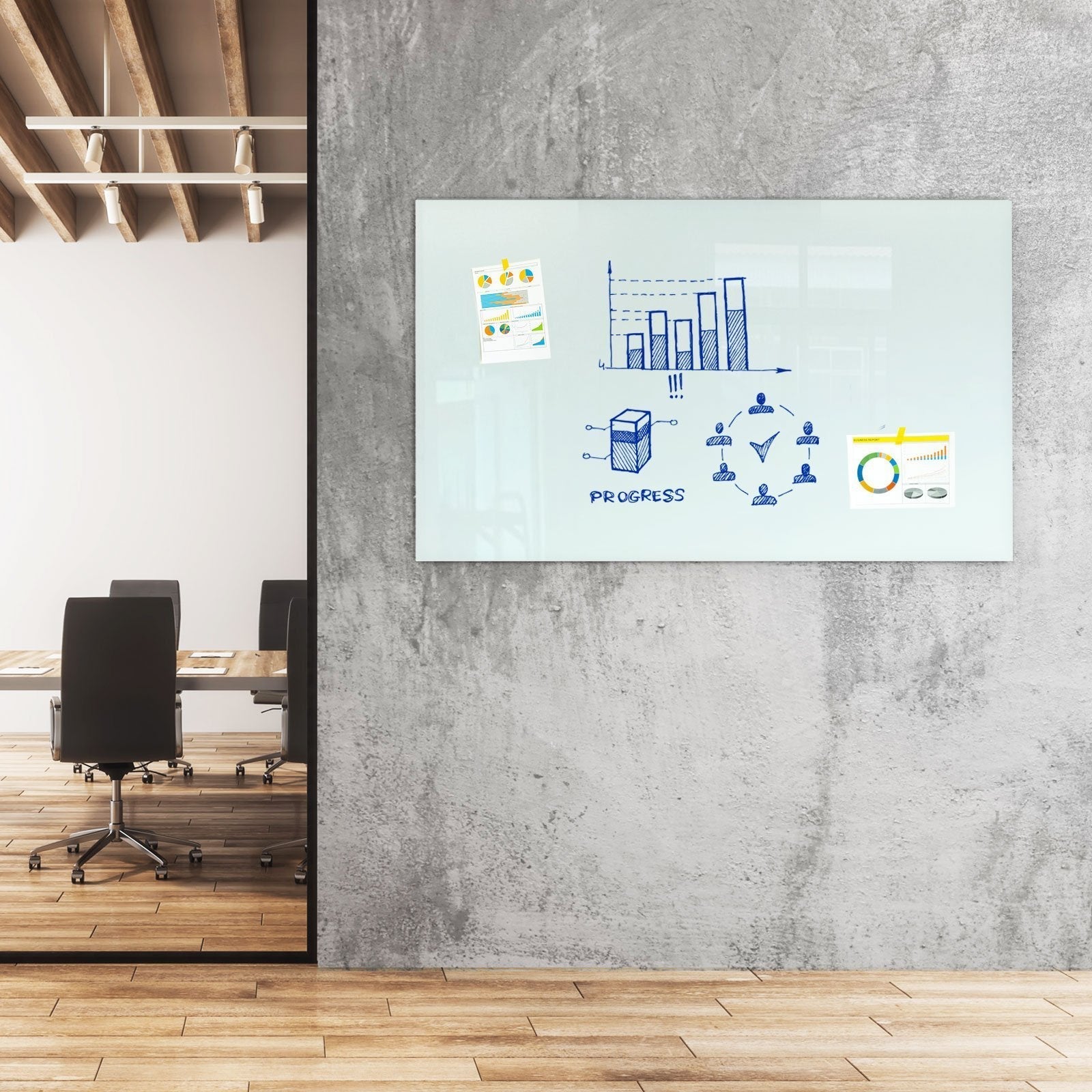 Tableau magnétique en verre, Sans cadre Matériel de montage inclus, 65 x 100 cm - 5