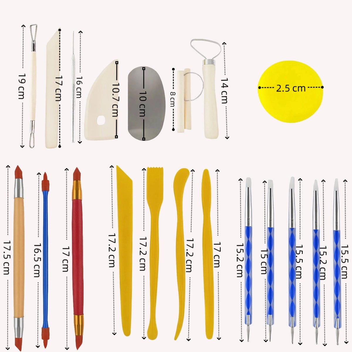 Ensemble d'outils de poterie, un ensemble complet de 52 pièces, adapté à la création de sculptures et de poteries à faire soi-même. - 3