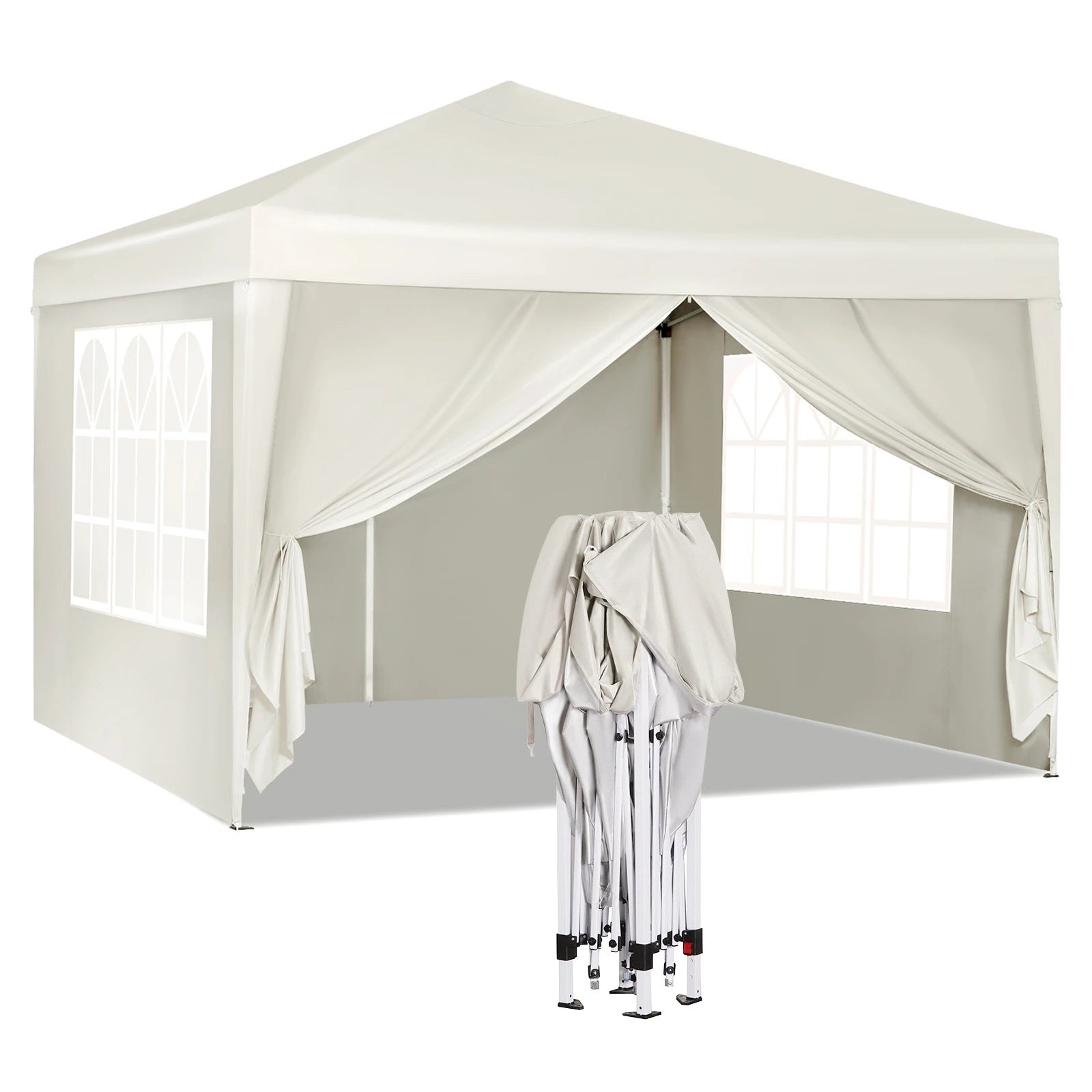 3 x 3m jardín carpa plegable toldo impermeable UV protección solar con bolsa de transporte Camping Gazebo Sunshade Shelter,Azul - 2