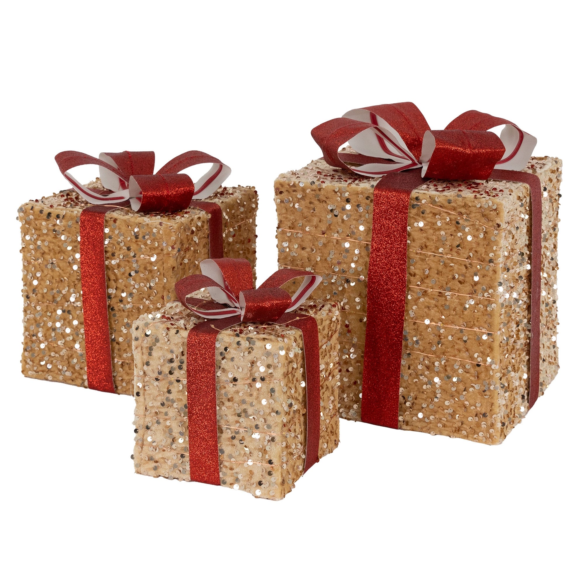 Boîtes-cadeaux de Noël décoratives 3 pcs Extérieur Intérieur