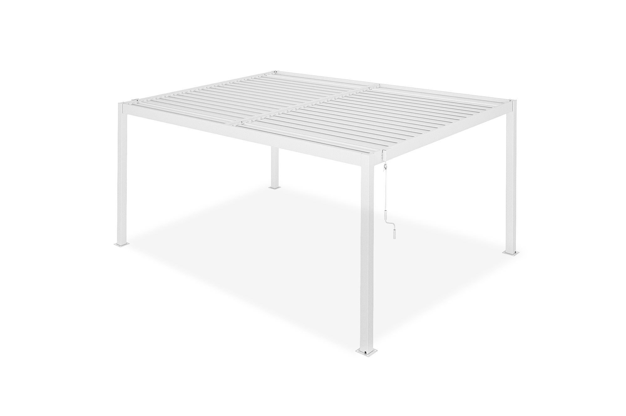 Pergola bioclimatica autoportante in alluminio bianco PIANA 4x3m - 9