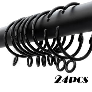Lot De 24 Anneaux De Rideaux Ouvrables Avec Clips - Métal Antirouille Vintage Bronze 5,1 Cm