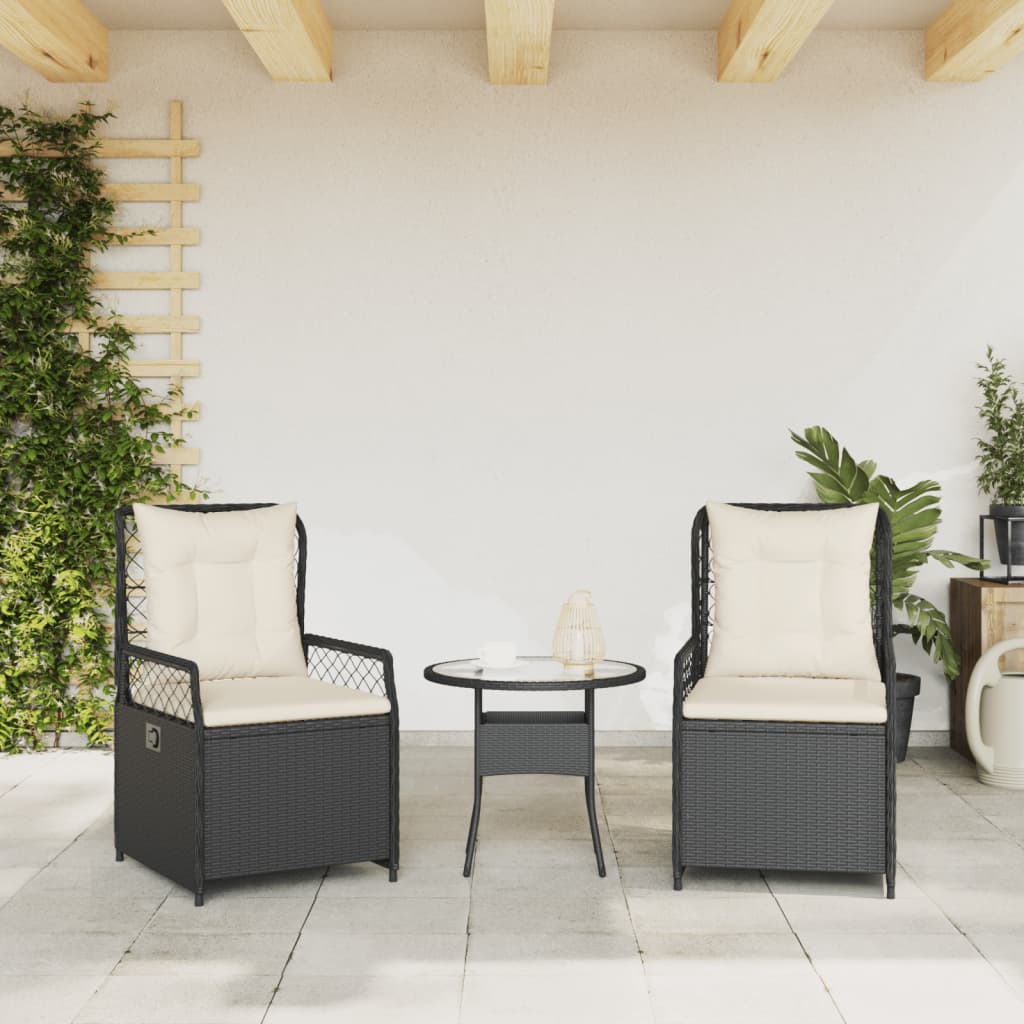 Chaise de jardin sans coussin en Résine tressée Noir - 3