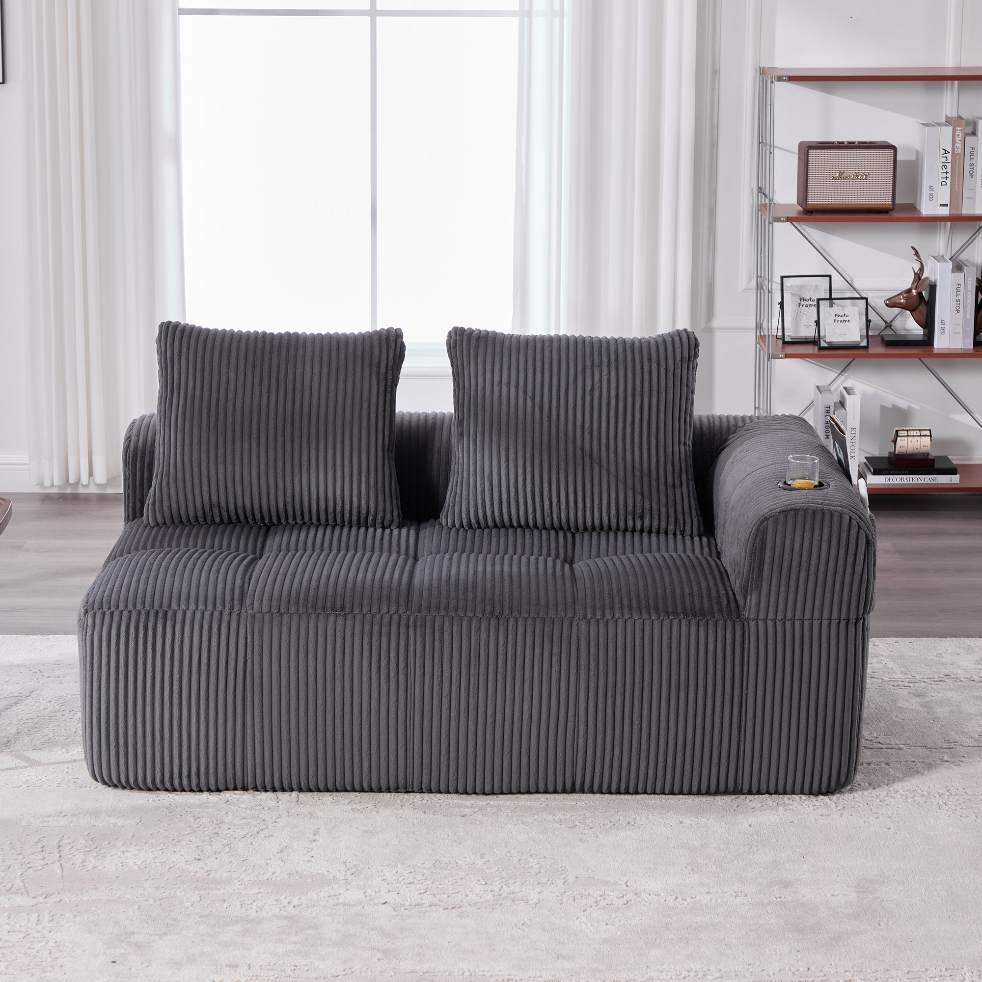 Canapé moderne à bulles touffeté confortable 2 places avec assise profonde, élégant en guimauve, pour salon, appartement, chambre à coucher, blanc, 2 à 2 m