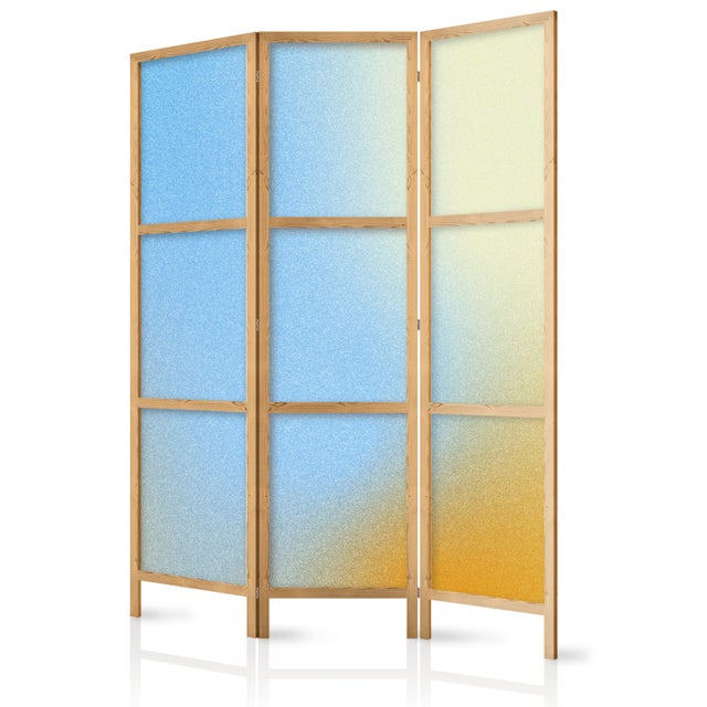 Parawan Muralo Japoński Błękitne Ombre Abstrakcyjny Brokat 135x172 cm 1 szt.
